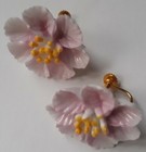 Vintage DENTON England Bone China Screw Back Earrings — photo 3
