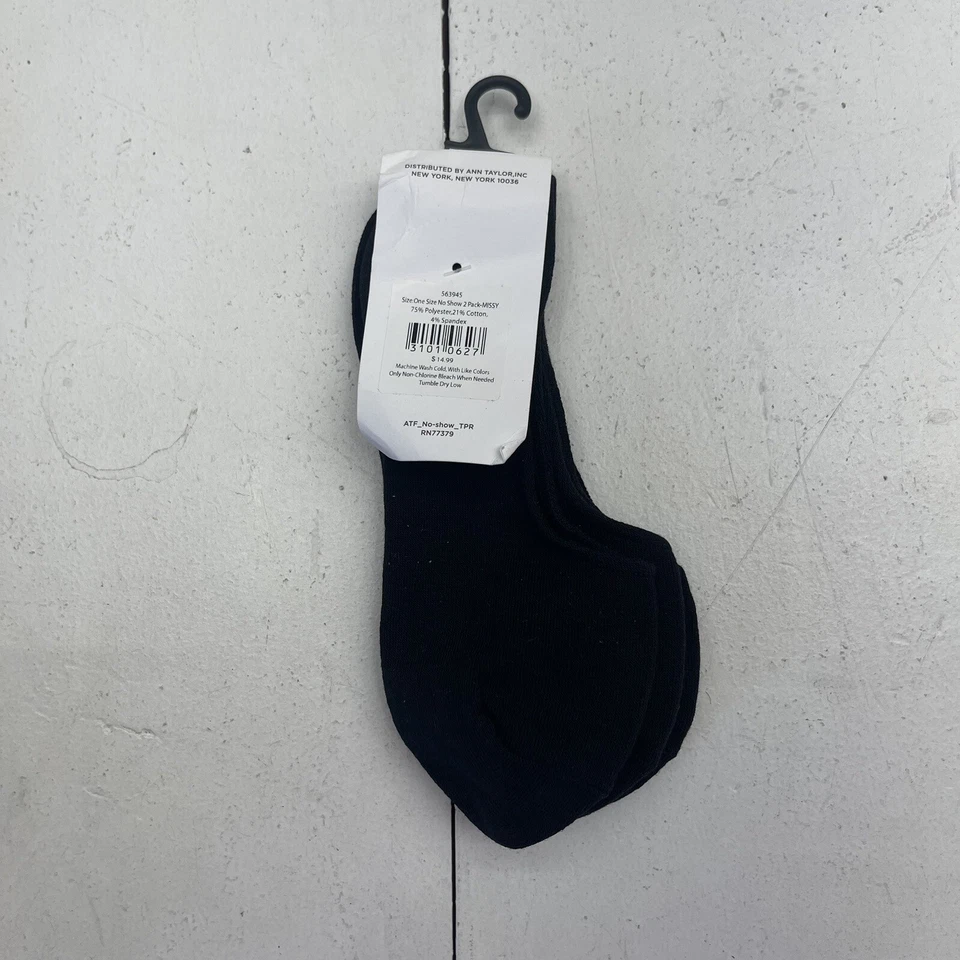 Paquete de 2 calcetines Ann Taylor negros No Show para mujer talla OS nuevos Foto 3 de 4