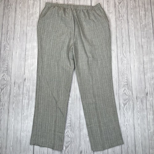 Damart Ladies Trousers Size Uk 18 Cream Striped Casual Capri 38 X 26 Cropped VGC - Picture 14 of 14