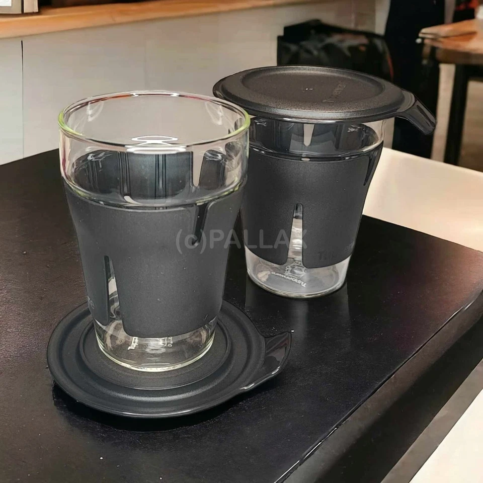 TUPPERWARE TEAZ-ME TEE-TASSEN GLÄSER  (2 STÜCK) SCHWARZ SONDERMODELL - Bild 2 von 3