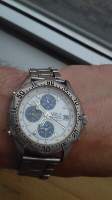 Lorus Seiko Y182-6D30 TITANIUM CHRONOGRAPH VINTAGE WATCH MONTRE OROLOGIO UHR