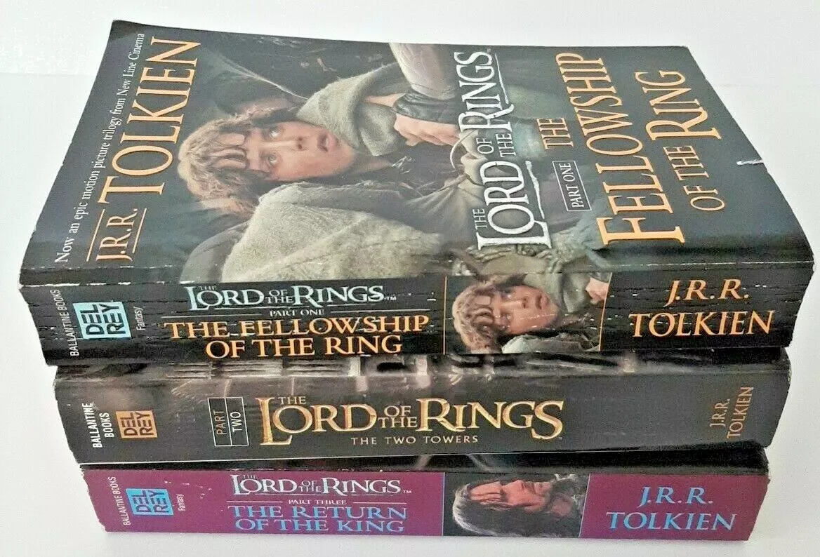 The Lord of The Rings Trilogy Book Set of 3 By J.R.R. Tolkien Del Rey Books