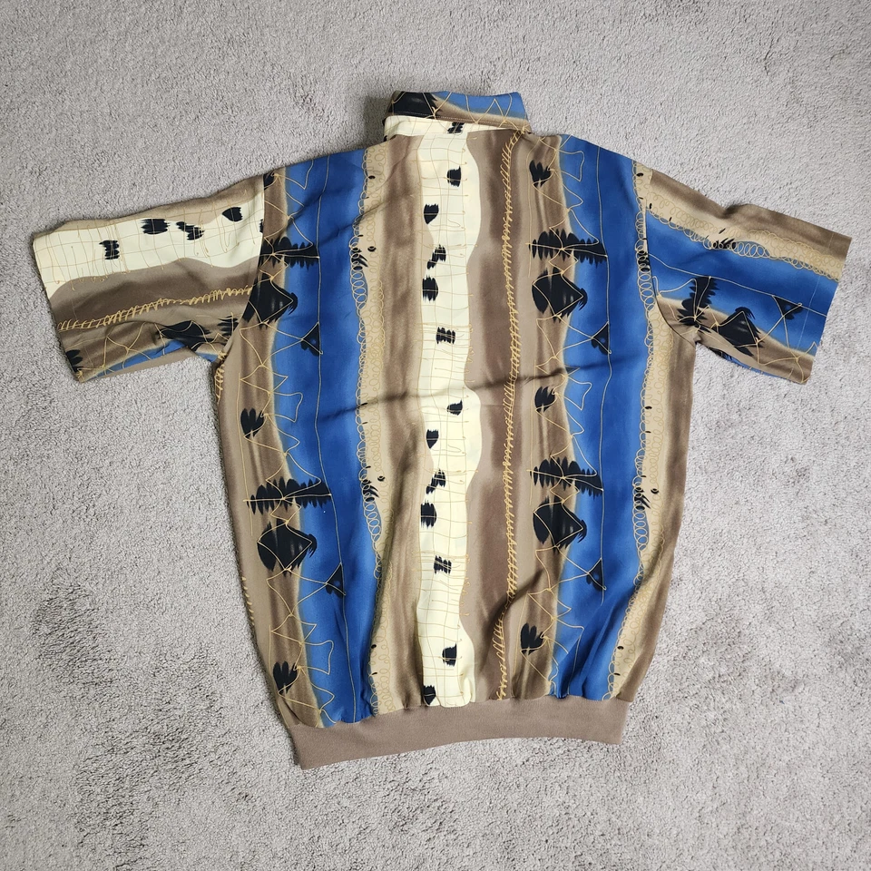 Camisa Polo Alan Stuart Abstracta Colorida Arte Pullover Bandas Para Hombre Grande De Colección Foto 2 de 4