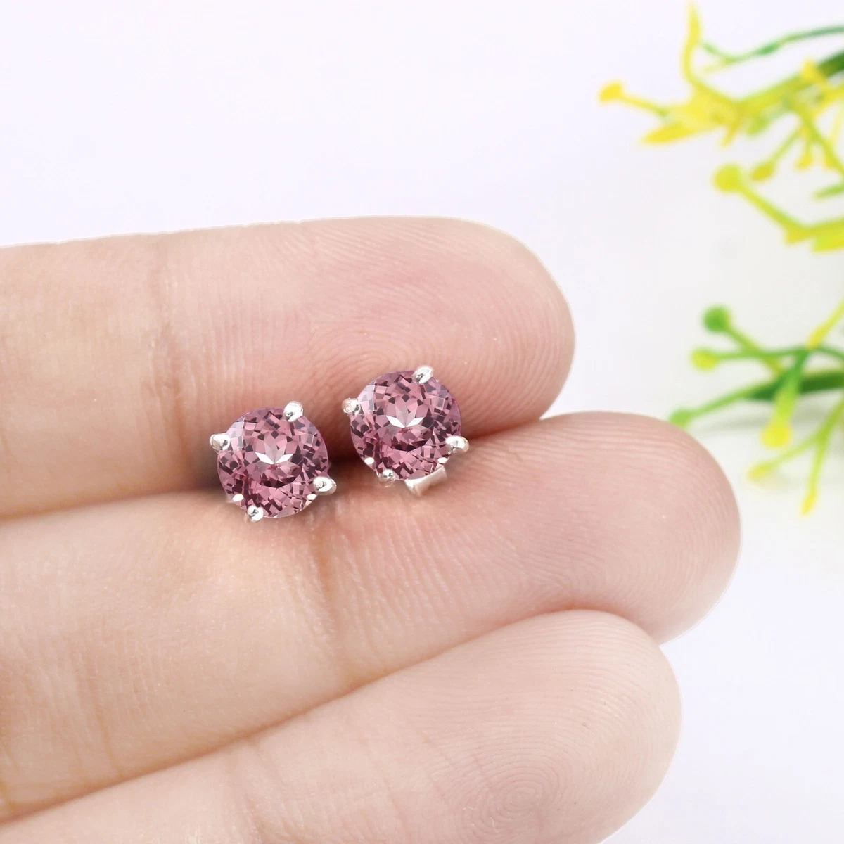 Logo personalizzato avaible oro rosa Morganite gemma ovale Huggie incernierato o