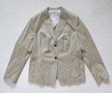 Women's Bogner Blazer Jacket Cotton Linen Blend Half Lined Light Beige EU44 US14