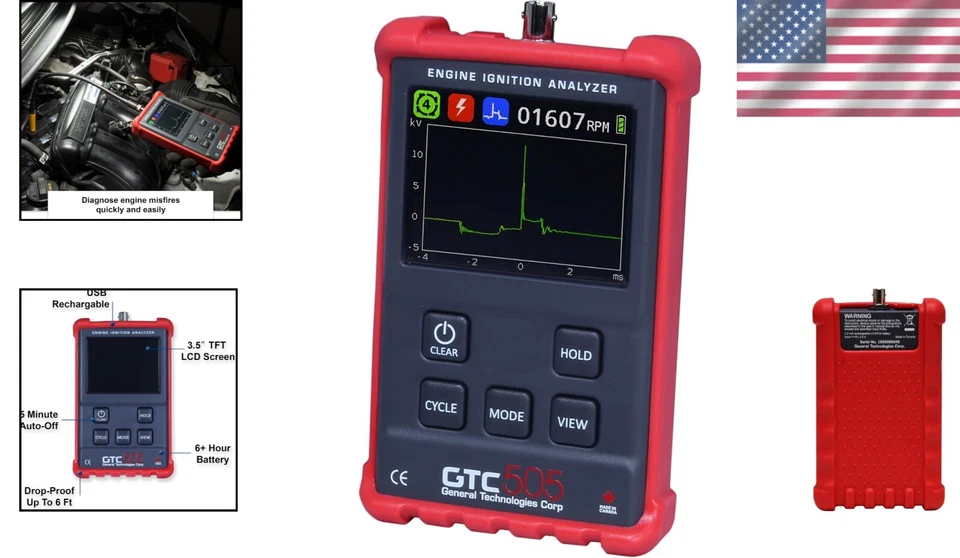 Анализатор искр двигателя 505 — мгновенная диагностика для всех двигателей с искровым зажиганием - Изображение 2 из 4