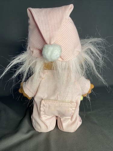 Vtg 8" Sleepy Time Night Night Russ Troll Doll Pink Pajamas Nightcap Teddy Bear - Picture 5 of 12