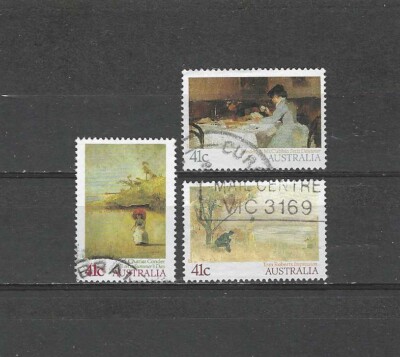 AUSTRALIA , 1989 , PAINTINGS , SET OF 3 STAMPS , PERF , USED , CV$2.40 ...