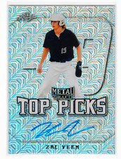 2020 Leaf Metal Draft Top Picks Silver Mojo Autograph #TPZV1 Zac Veen Auto
