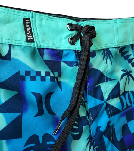 NWT HURLEY Abstract Wave Runner Board Shorts 10" Inseam Blue Boy's Size 20 - Picture 7 of 7