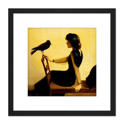 Harry Willson Watrous The Chatterers 1913 Gemälde quadratisch gerahmt Wandkunst 8 x 8 Zoll