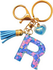 Colorful Initial Letter Keychain for Women Girls Alphabet Keychain