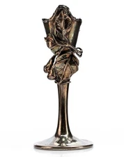 Metal Tulip King Solomon Finds Israel Thin Floral Candlestick Holder 46g 5.5in