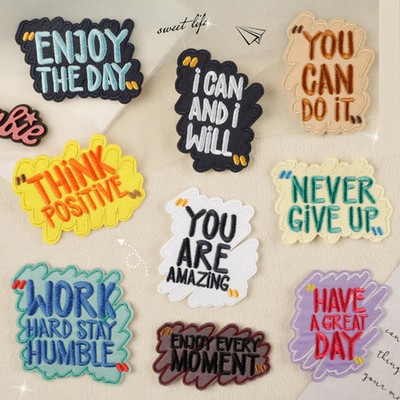 Motivations Spruch Patch zum Aufbügeln   Stickerei 5 8 cm   positive Botschaften
