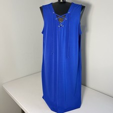 Michael Kors womens dress Red size L Logo  Lace Up Neck Sleeveless Shift NWT