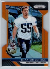 2018 Panini Prizm Orange Die-Cut /249 #287 Braxton Berrios RC Patriots