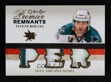 2009-10 O-Pee-Chee Premier Remnants 10/25 Patrick Marleau #PRT-PM Triple Patch