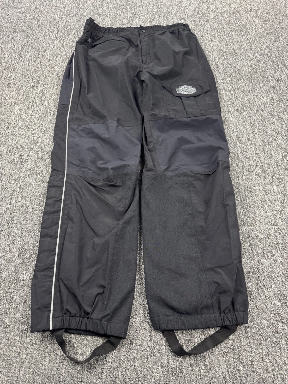 Harley Davidson Rain Pants Men 2XL Black Gore-Tex Paclite Double Knee Waterproof