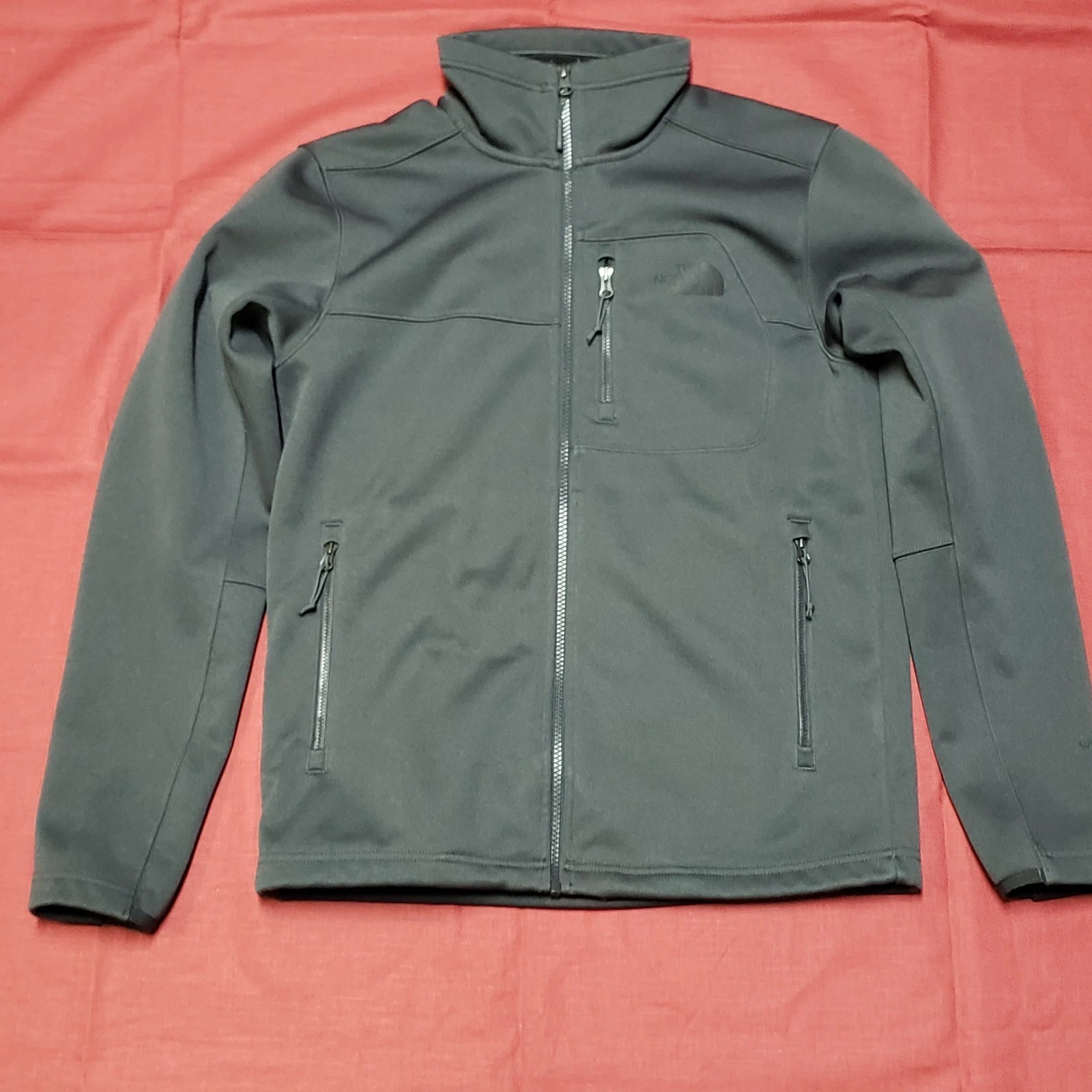 North Face Jacket Mens Gray Windwall Softshell Zip Up Fleece Lined Size Small