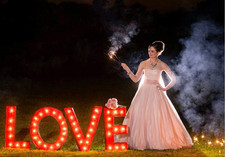 pink wedding dress, David's bridal, size 2