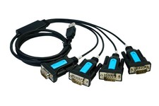 TECHTOO 4 Port Professional FTDI CHIP USB to Serial RS232 DB9 Adapter Converter