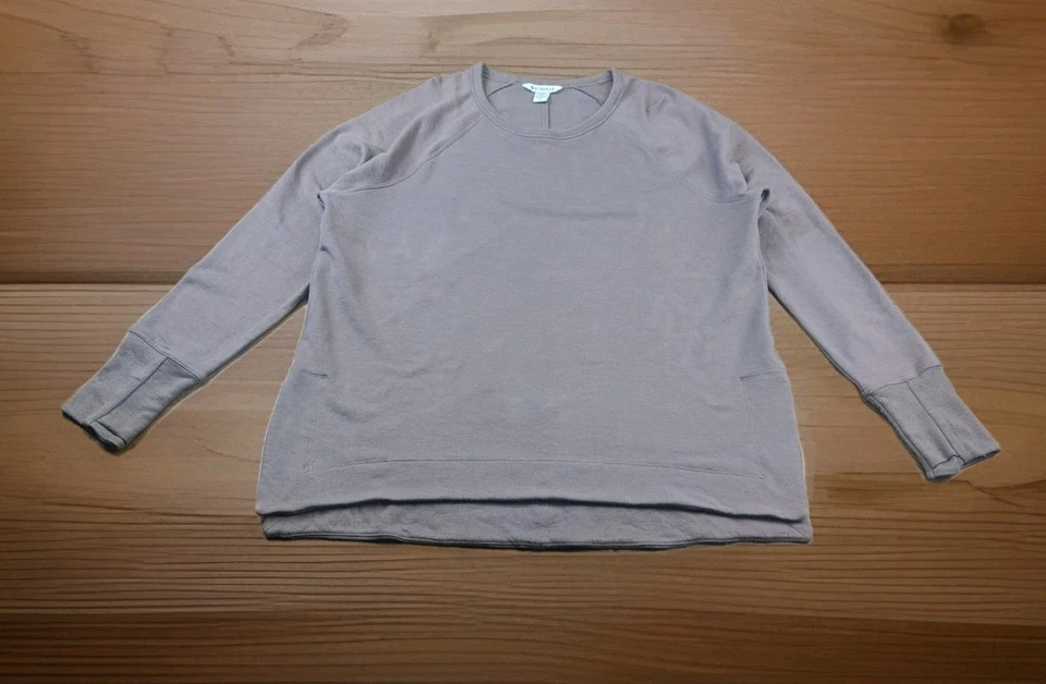 Suéter Athleta Mujer Talla Grande Pullover Manga Larga Elastizado Polvoriento Púrpura/Gris Foto 2 de 4