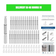 30 Pack Window Screen Plunger Latches 5/32" x 1-1/2" Aluminum Spring Pins