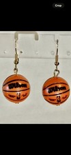 BASKETBALL Earrings Handmade, Gold Colored Hardware. NBA