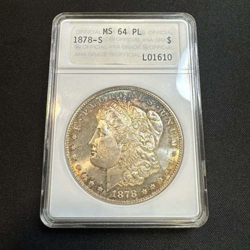 1878-S MS64 PL Morgan Dollar Nice Dual Sided Tone ANA Genie Soapbox