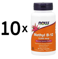 10 X Now Foods Methyl B-12, 5000Mcg - 90 Vcaps (211,10 Eur/Kg)
