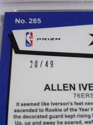 2019 Hoops Premium Stock Allen Iverson #285 BLUE FLASH /49 Holo