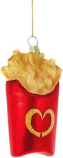 Cody Foster French Fries Hanging Ornament 3.75 inches Blown Glass