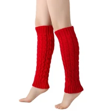 Women Winter Knit Leg Warmers Cable Crochet Boot Socks Slouchy Warmers