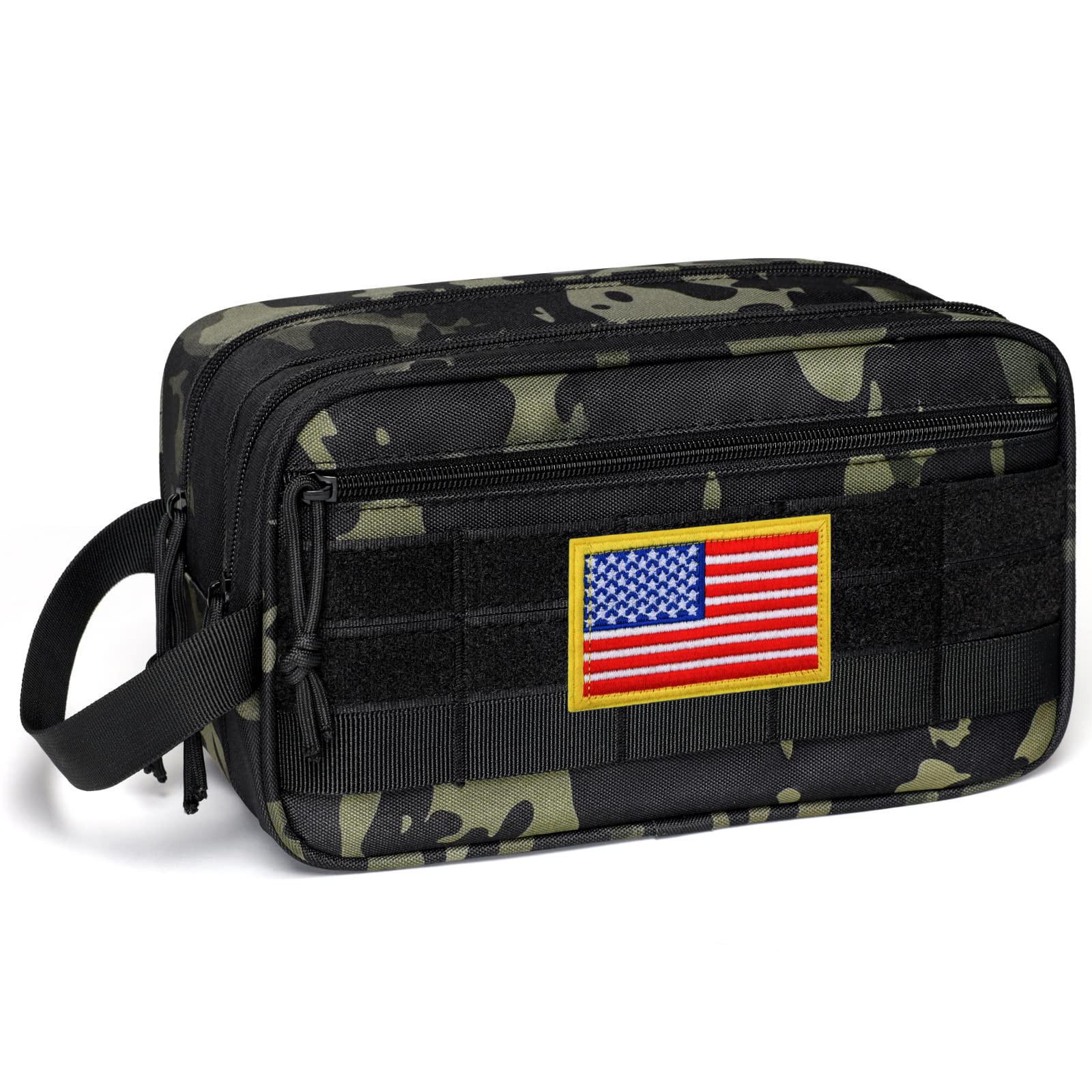 Men's Tactical Molle Toiletry Bag with Dry Wet Separation for Travel