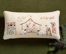 NEW Mud Pie Nativity Pillow 12" x 24", Christmas, neutral
