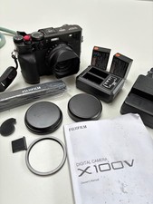 Fujifilm X100V in Black . In very good condition. Low shutter count with Extras