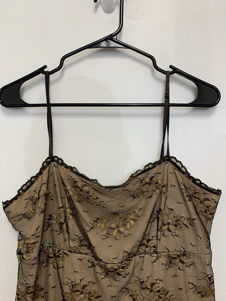 Vintage New York & Company Lace Slip Tank Top Sz XL Dark Floral Whimsigoth - Image 2 of 4
