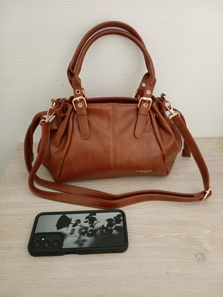 Shoulder Bag Sac à Main Camel Bandoulière Petit Format - Photo 3/4