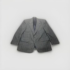 Vintage Burberry  s Sport Coat Blazer 100 Camel Hair 48R Prince Of Wales Check