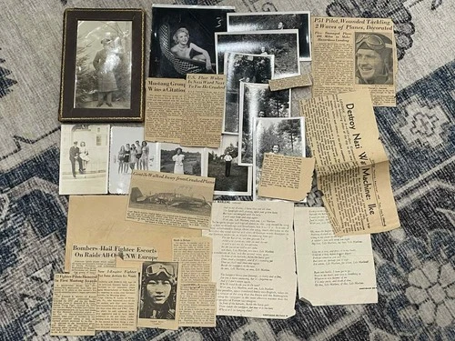 WW2 WWII US Army Air Force USAAF Military Grouping P51 Pilot Clippings & Photos