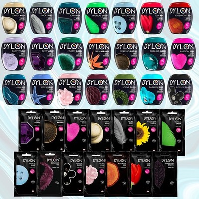 Dylon Waschmaschine/Handwäsche Stoff Kleidung weich Möbel Farbe Pod & Beutel