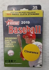 2019 Topps Heritage Baseball Pack 35 Cards -1970 Cloth Stickers - SEALED