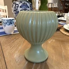 Vintage McCoy Floraline Matte Green Flower Vase 407 USA