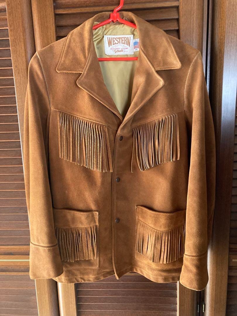 〈 SCHOTT 〉western fringe suede jacket s-l1200.jpg