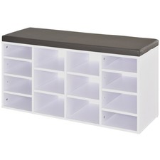 Produktbild - HOMCOM Multi-Storage Schuhregal 14 Fächer Umzugsregale generalüberholt