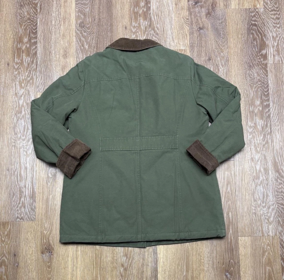 Vintage L.L.Bean Field Canvas Barn Jacket Mens Small Olive Green Brown image 7