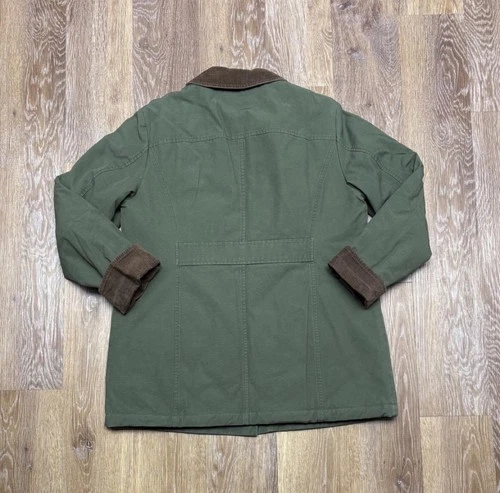 Vintage L.L.Bean Field Canvas Barn Jacket Mens Small Olive Green Brown image 7