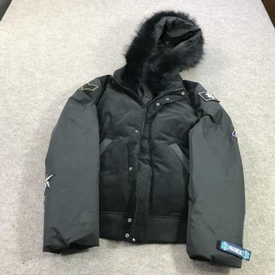 ANTI Jacket Mens Medium Black Space Pilot Paramedic Patches Fur Hood Bomber
