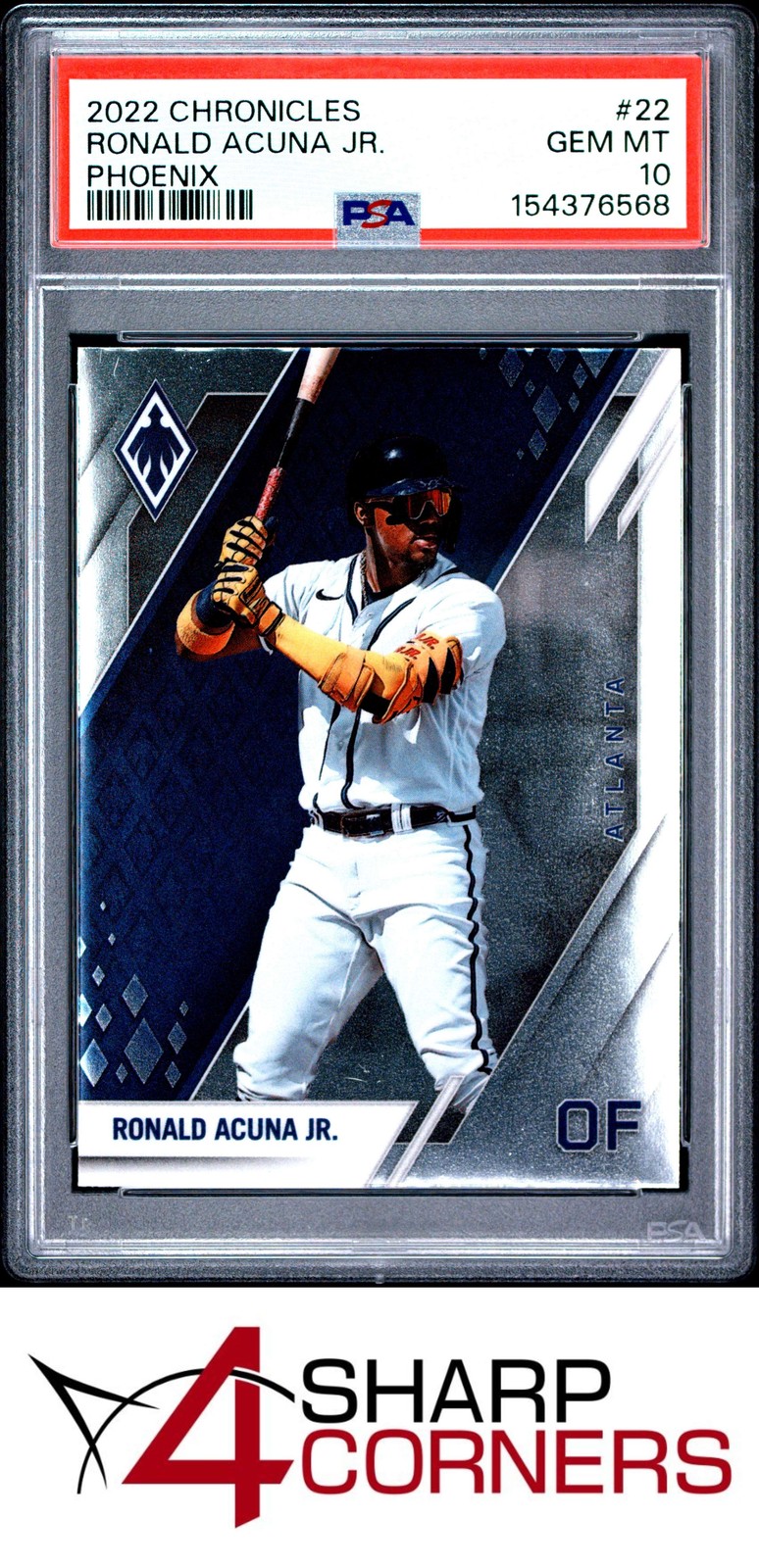 2022 PANINI CHRONICLES PHOENIX #22 RONALD ACUNA JR. POP 2 PSA 10