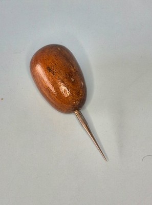 Awl, stainless steel with wooden handle